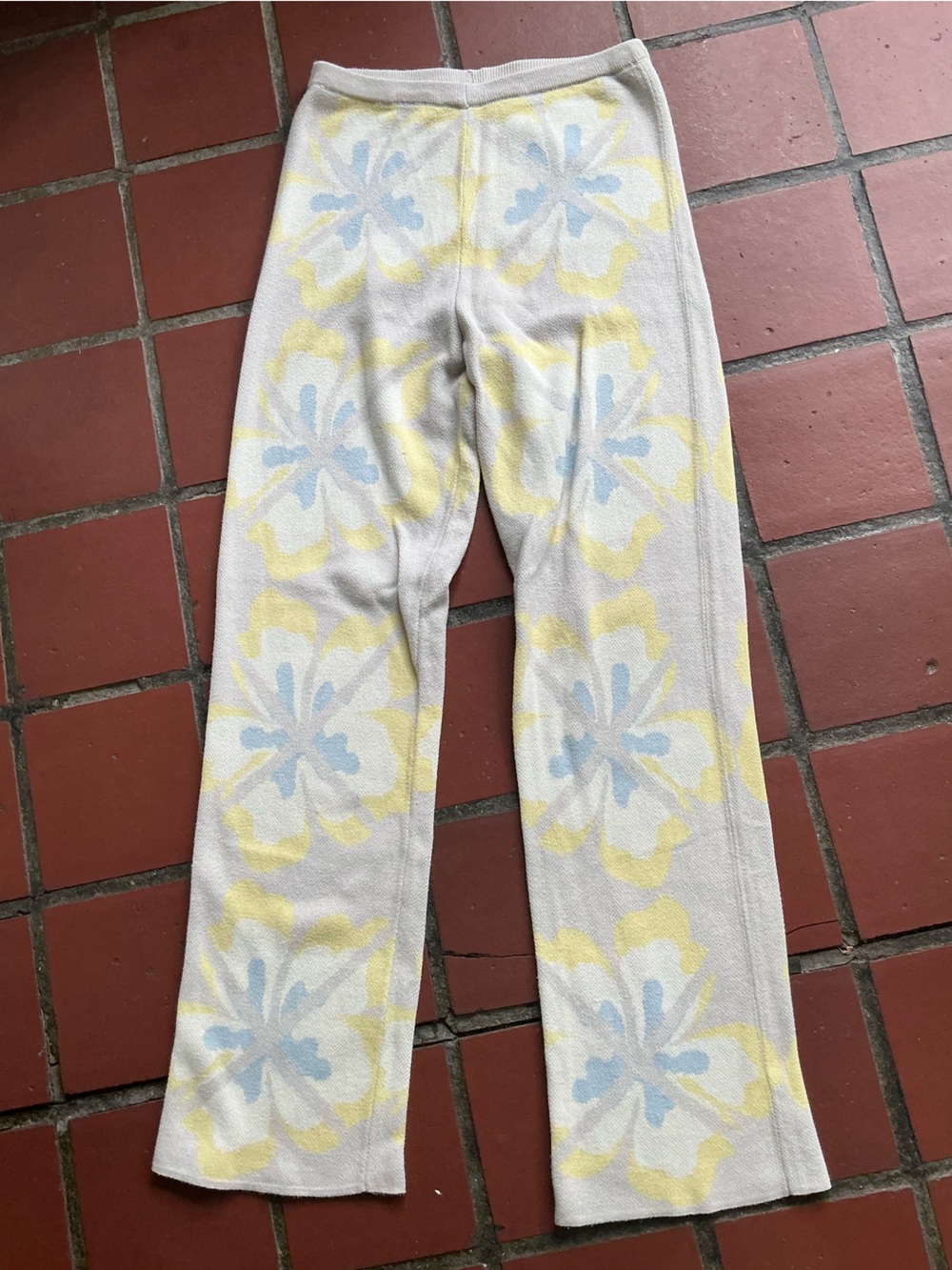 House of Sunny Floral Leggings in White, Yellow & Light Blue